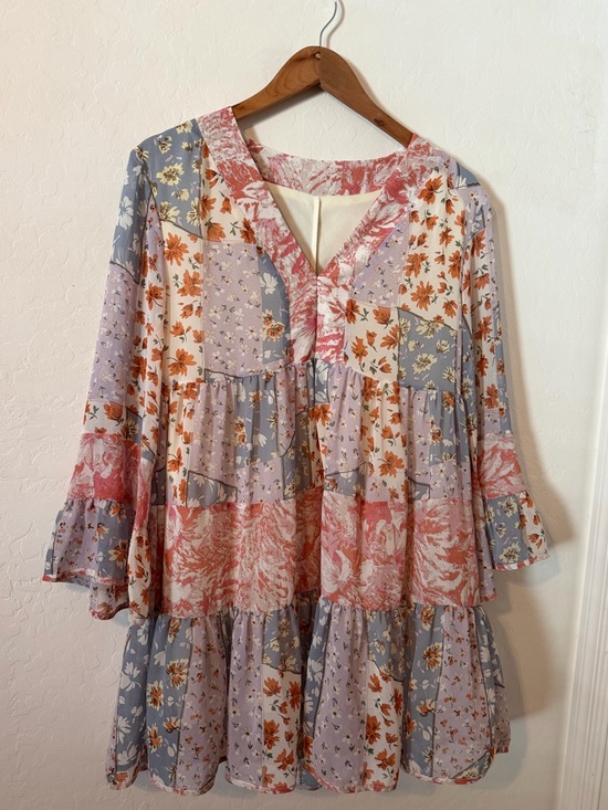 Dresses & Skirts - Boho Patchwork Floral Tiered Dress